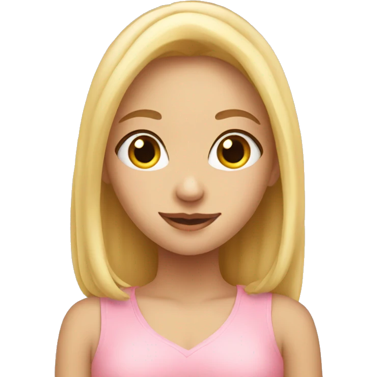 Blonde girl in love heart emoji
