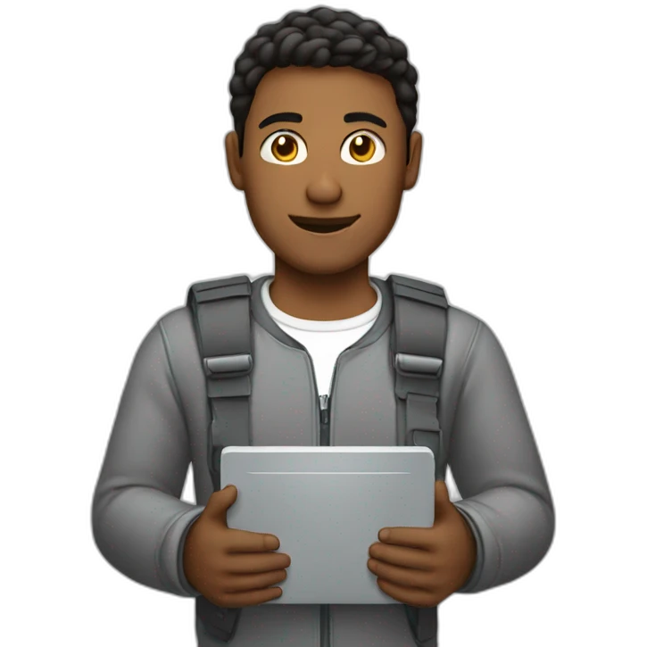 A guy with a pc in his hands emoji