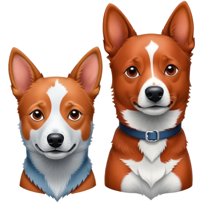 Red heeler and blue heeler emoji