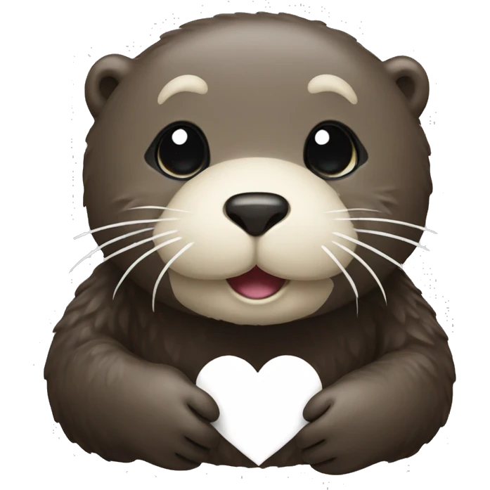 sea otter holding a white heart emoji