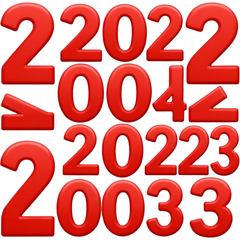 red numbers "2023" emoji