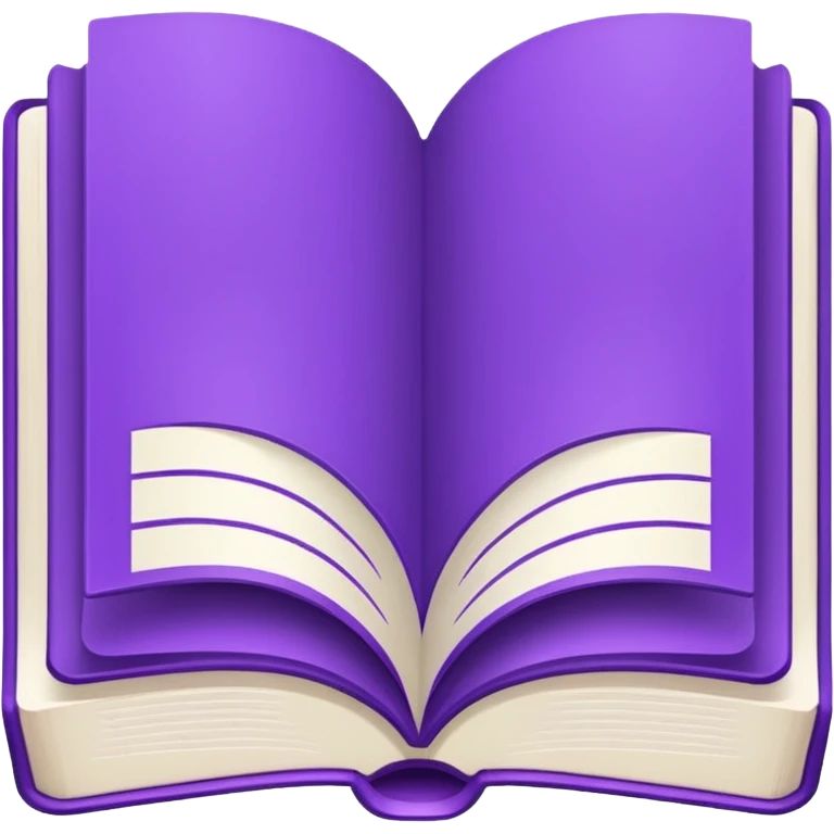 Purple icon: a book with дфзещз. Minimal, web style. emoji