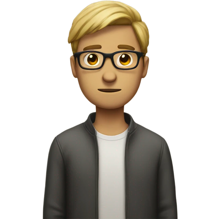 Guy with glasses looking lonely  emoji