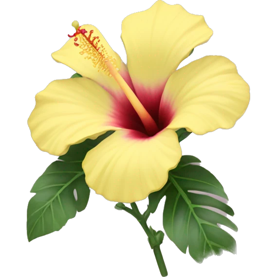 One pastel yellow hibiscus emoji