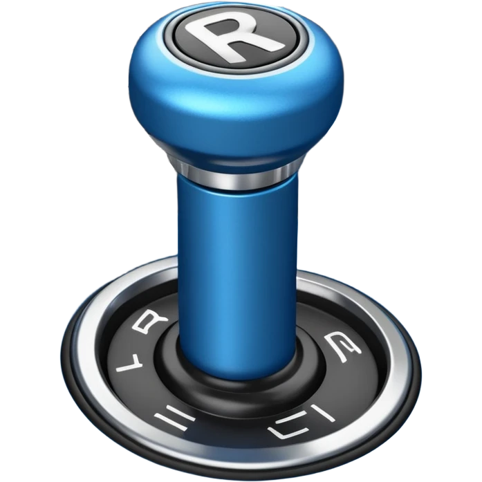 blue car gear shift stick with R for reverse highlighted emoji