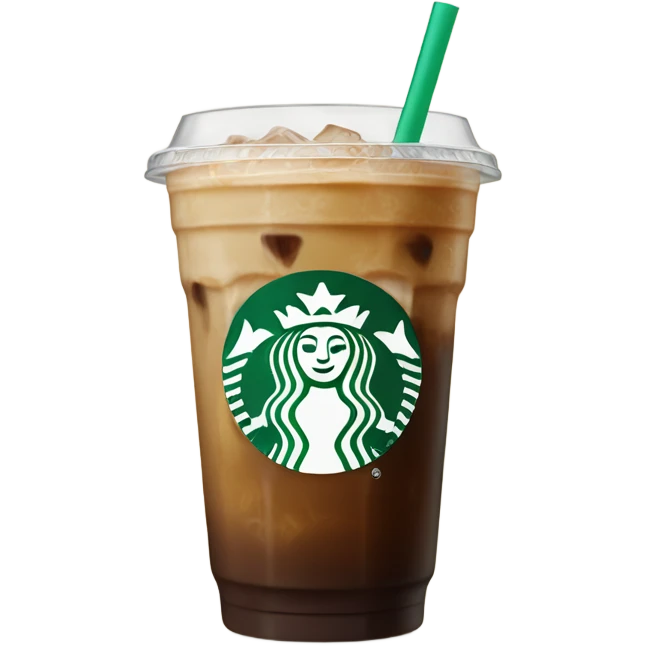 Starbuck ice coffee with ice cubes emoji