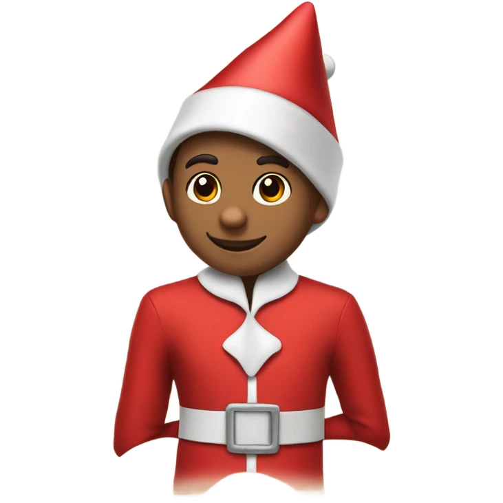 Elf on the shelf wearing a coatume emoji