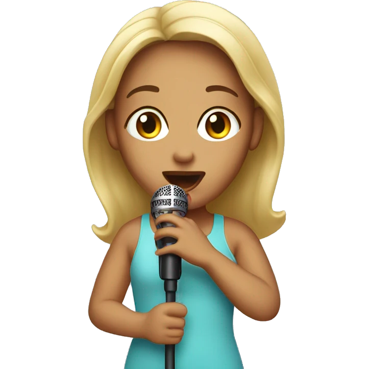 girl singing on mic emoji