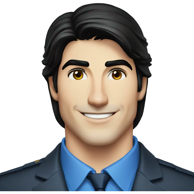 Brandon Routh. Blue eyes. Smiling emoji