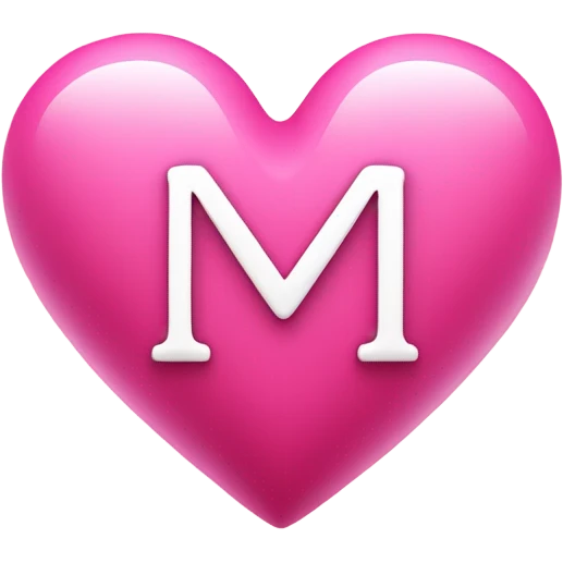 pink heart with letter m in the middle  emoji