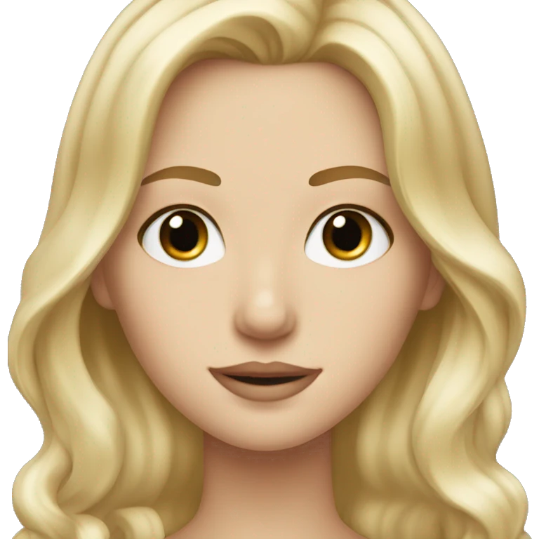 blonde white girl with slightly wavy hair and brown eyes emoji