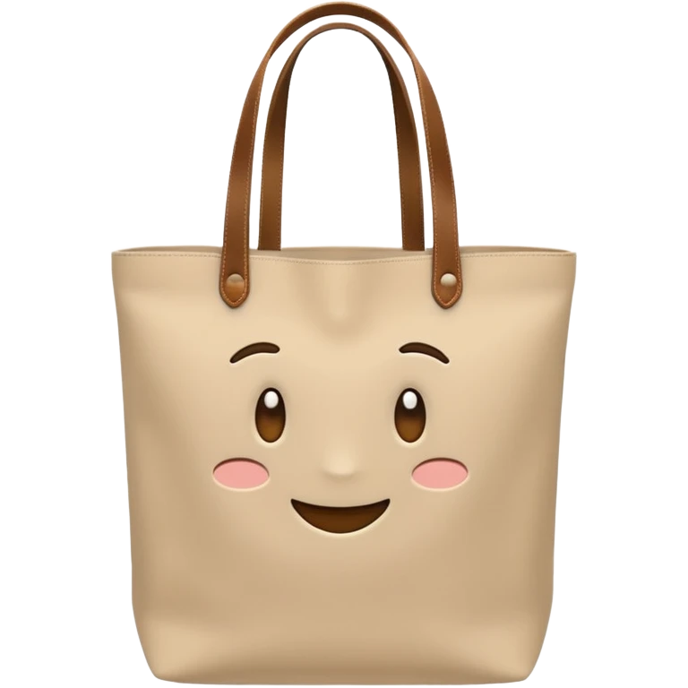 generate an ios genmoji of tote bag beige, plain beige. No drawing emoji