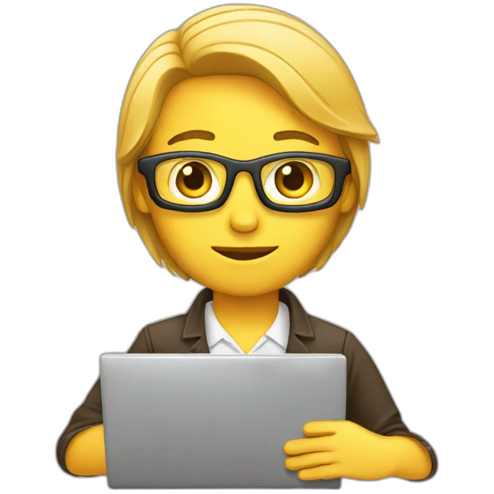 employee working in laptop emoji