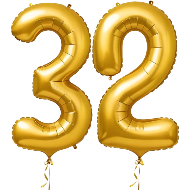 20 number in gold baloons emoji