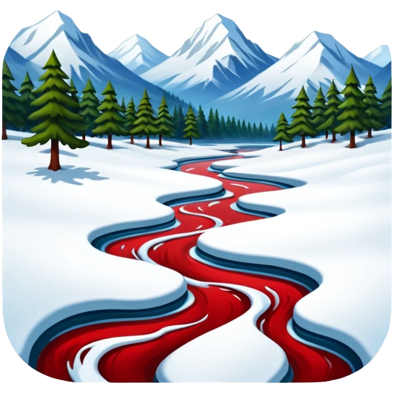 Red river (water is red) on snow emoji