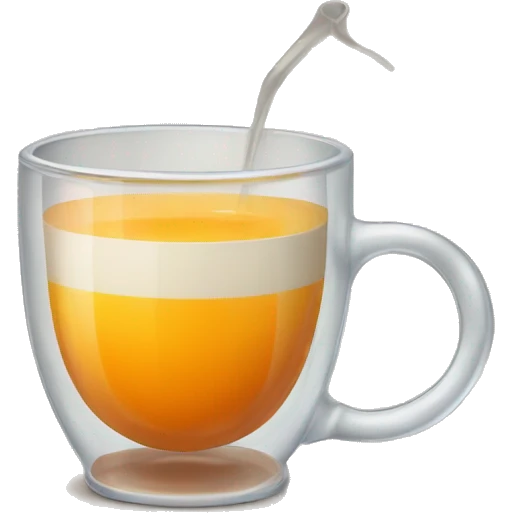 transparent cup of coffee with orange juice emoji