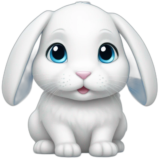 sweet white blue-eyed bunny emoji