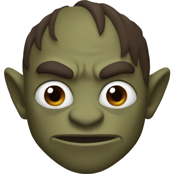 Brown Orc with a white palm on his face from the Lord of the Rings shows a heart emoji