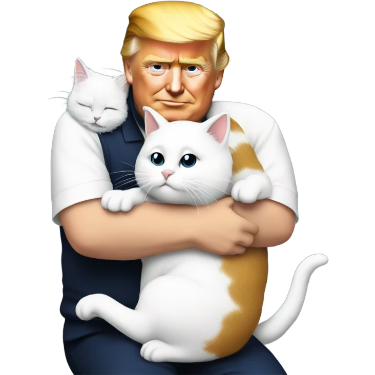 trump hugging white  cat emoji