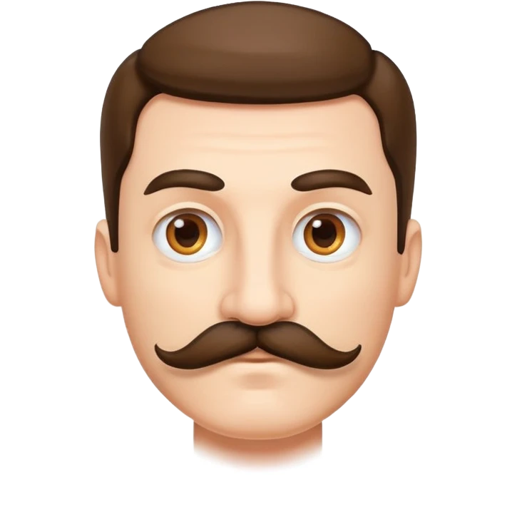 male portrait with mustache emoji