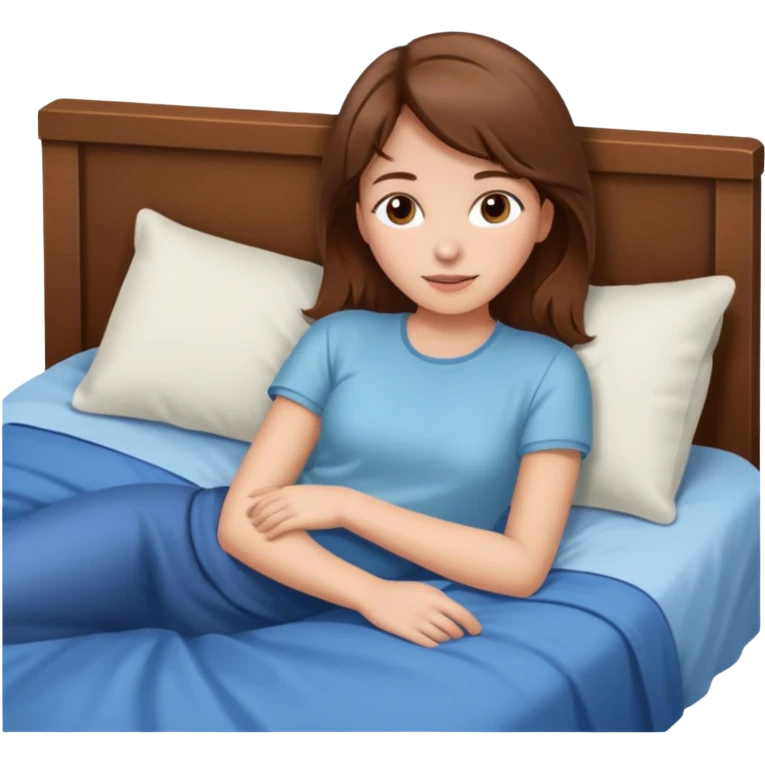 lying on bed brown hair girl just chill emoji