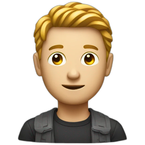 guy with bitcoin coin emoji