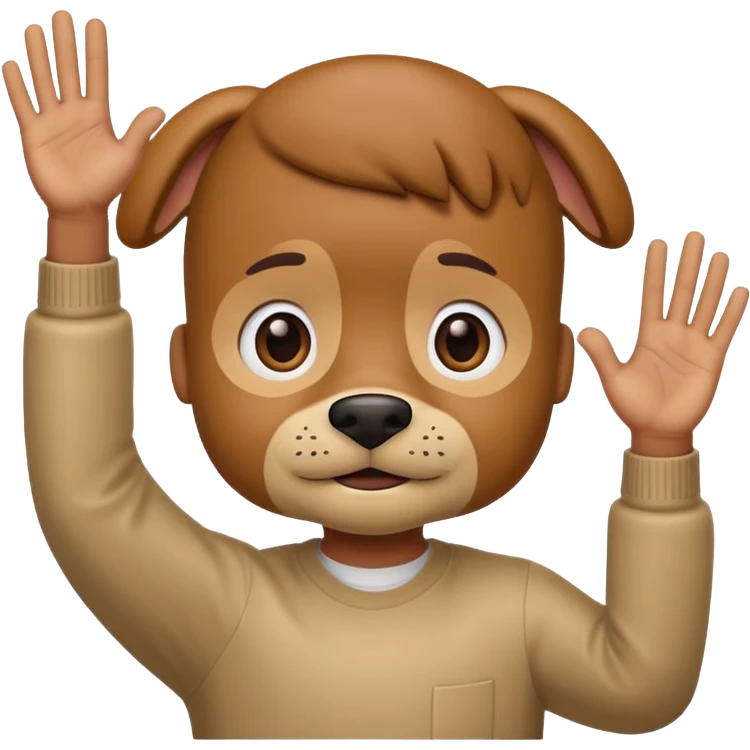 Que dawg with hands up emoji