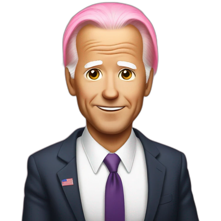 biden with pink hair emoji