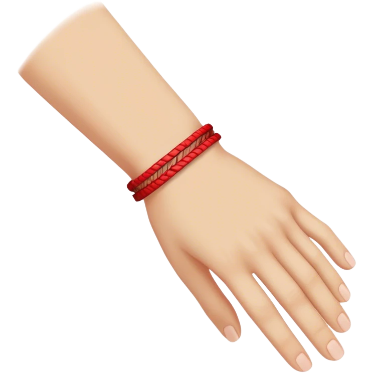One hand with red bracelet thread  emoji
