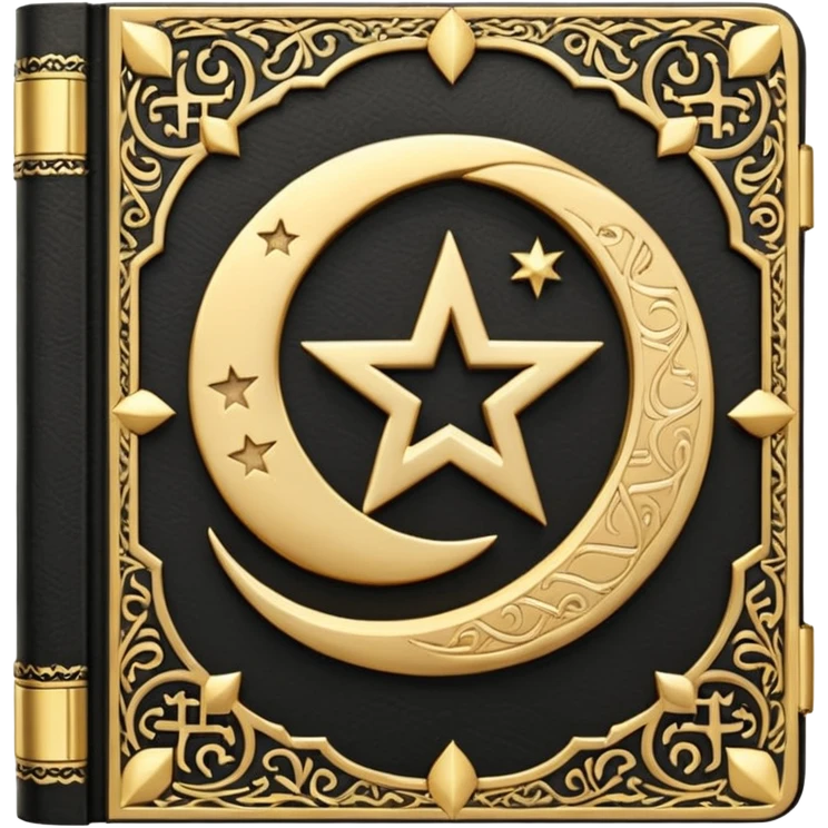 Closed Quran with the Islamic Symbol on it (moon and star) emoji