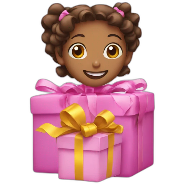 one big present and two little emoji