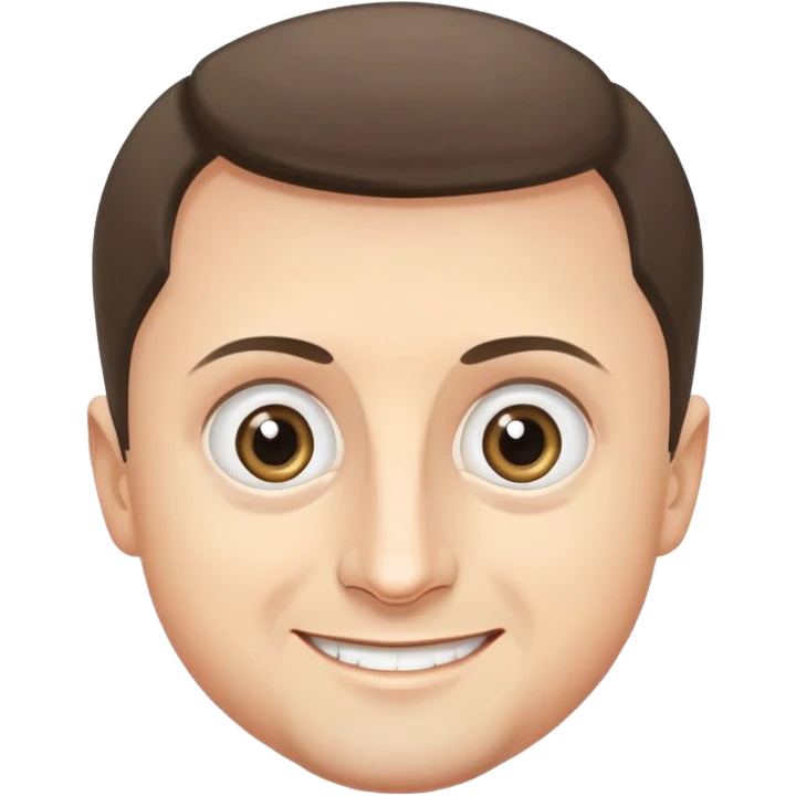 vladimir zelensky simple round face big expressive eyes smiling emoji