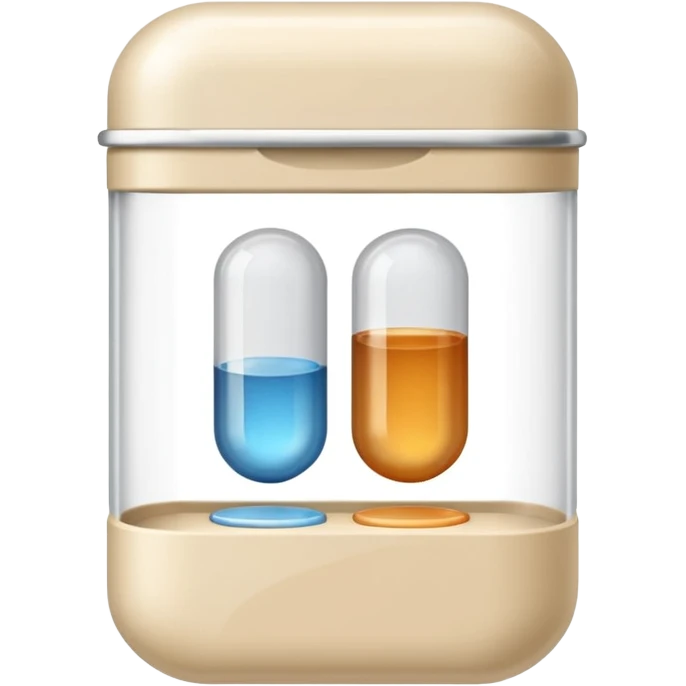 medicine capsule in case in nutral colors emoji