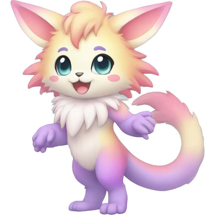 Anthro-Pastel-Gradient-Fur-Sona-Chibi-Shiny-Fakémon full body emoji