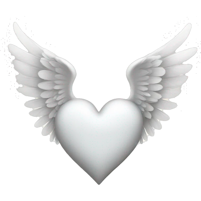 White heart with wings emoji