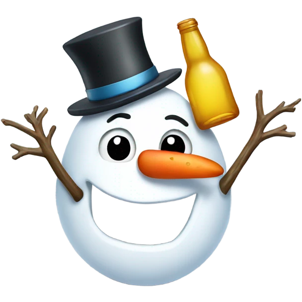 Drunken snowman emoji