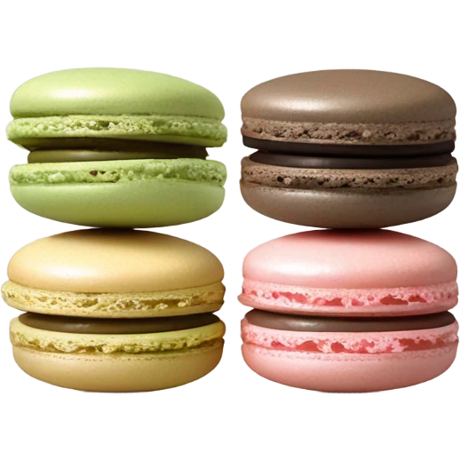 Chocolate vanilla, Matcha, and pistachio macaroon ￼ emoji