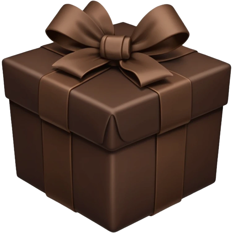 dark brown present with brown bow emoji