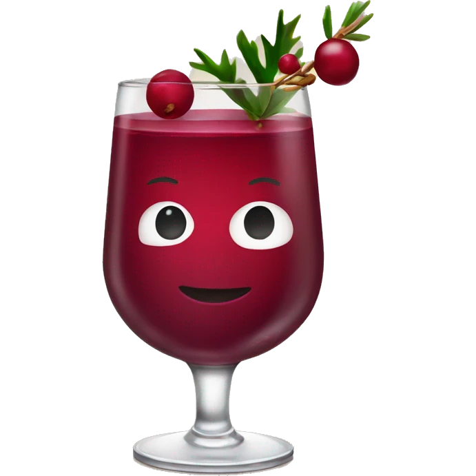 Cranberry juice with pine garnish emoji
