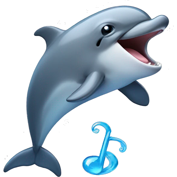 dolphin singing emoji