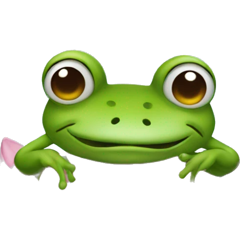 Frog on a Water Lily with a  emoji