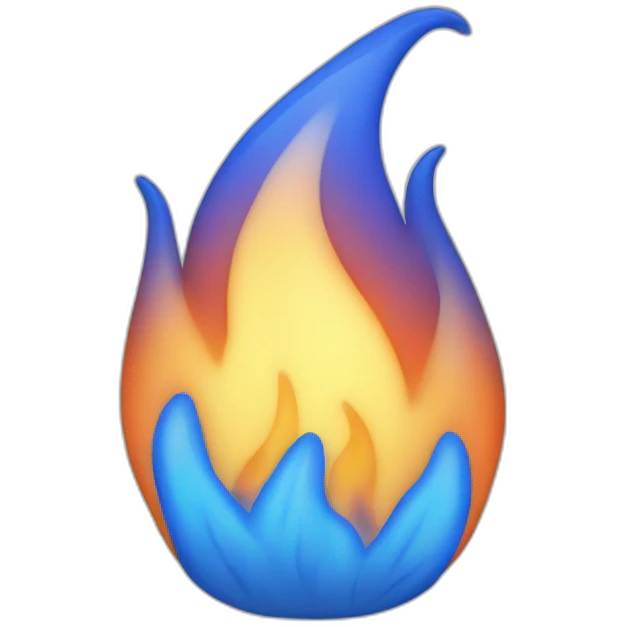 Blue spread flame emoji