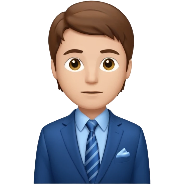 white man with brown hair in blue elegant suit emoji