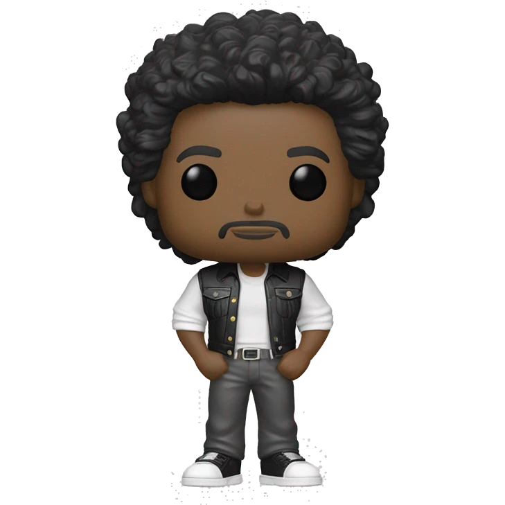 Un chico con cabello con corte Mullet,de tez blanca y ropa estilo old money en estilo funko pop emoji
