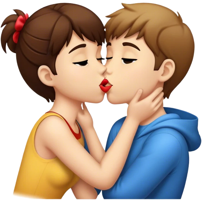Girl kiss boy emoji