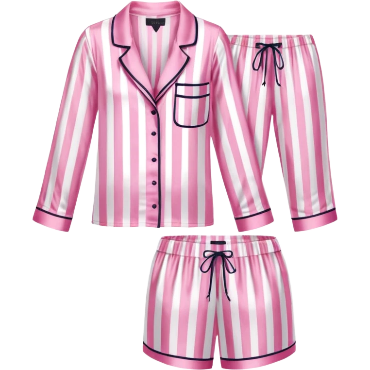Striped pink and white silk Victoria’s Secret pajama set emoji