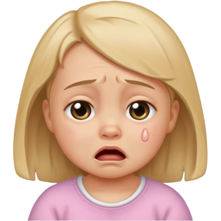 a portrait of small crying baby gỉrl emoji