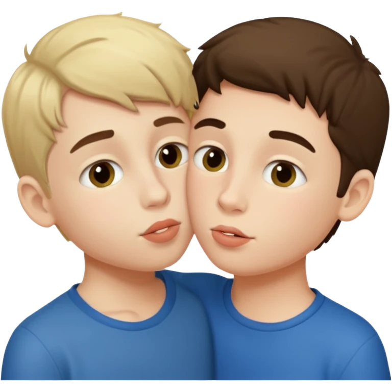 A boy and a boy kissing  emoji