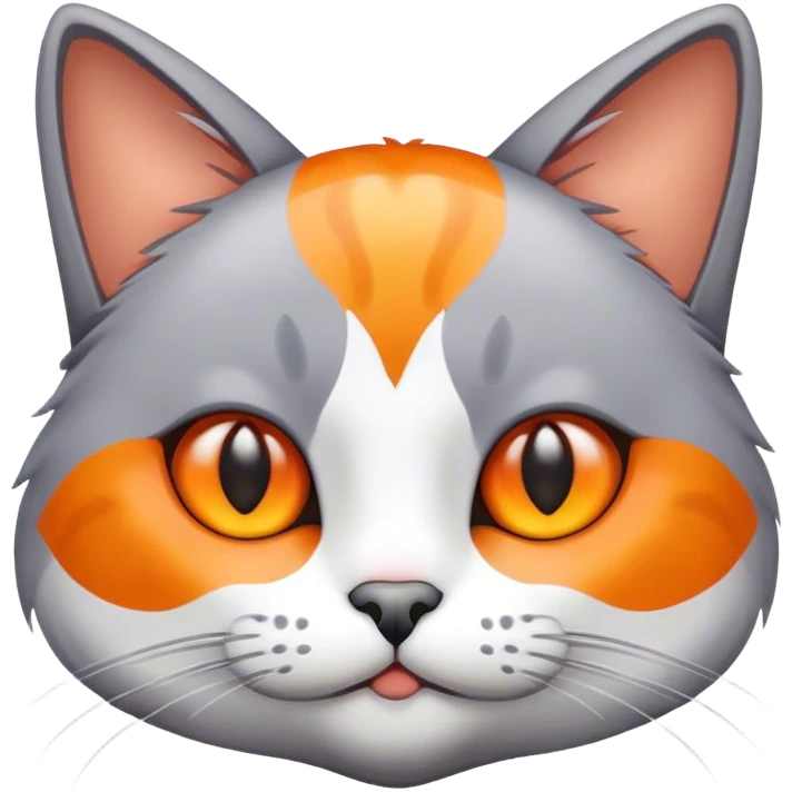 Cat with orange, white and grey emoji