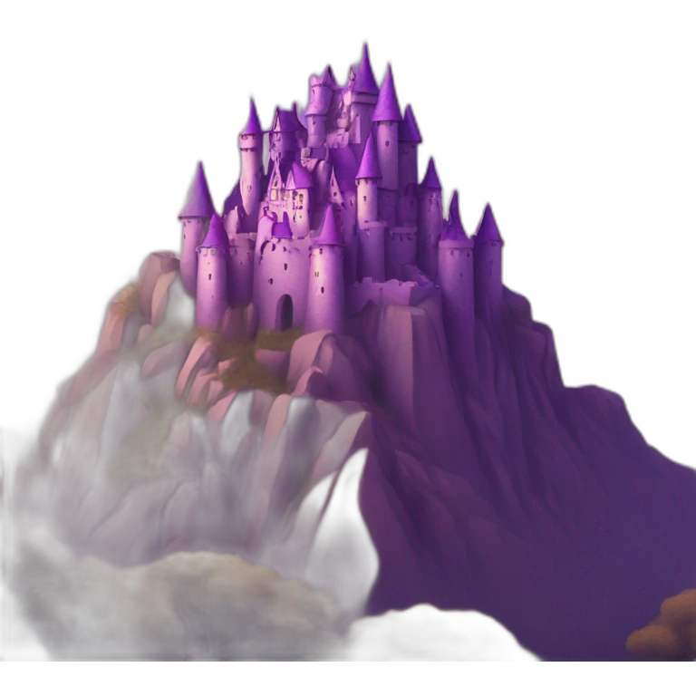 purple elvish mountain castle emoji